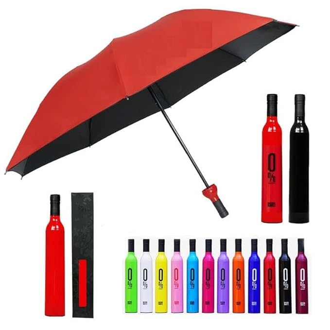 Bottle Umbrella Windproof Double Layer Umbrella with Bottle Cover