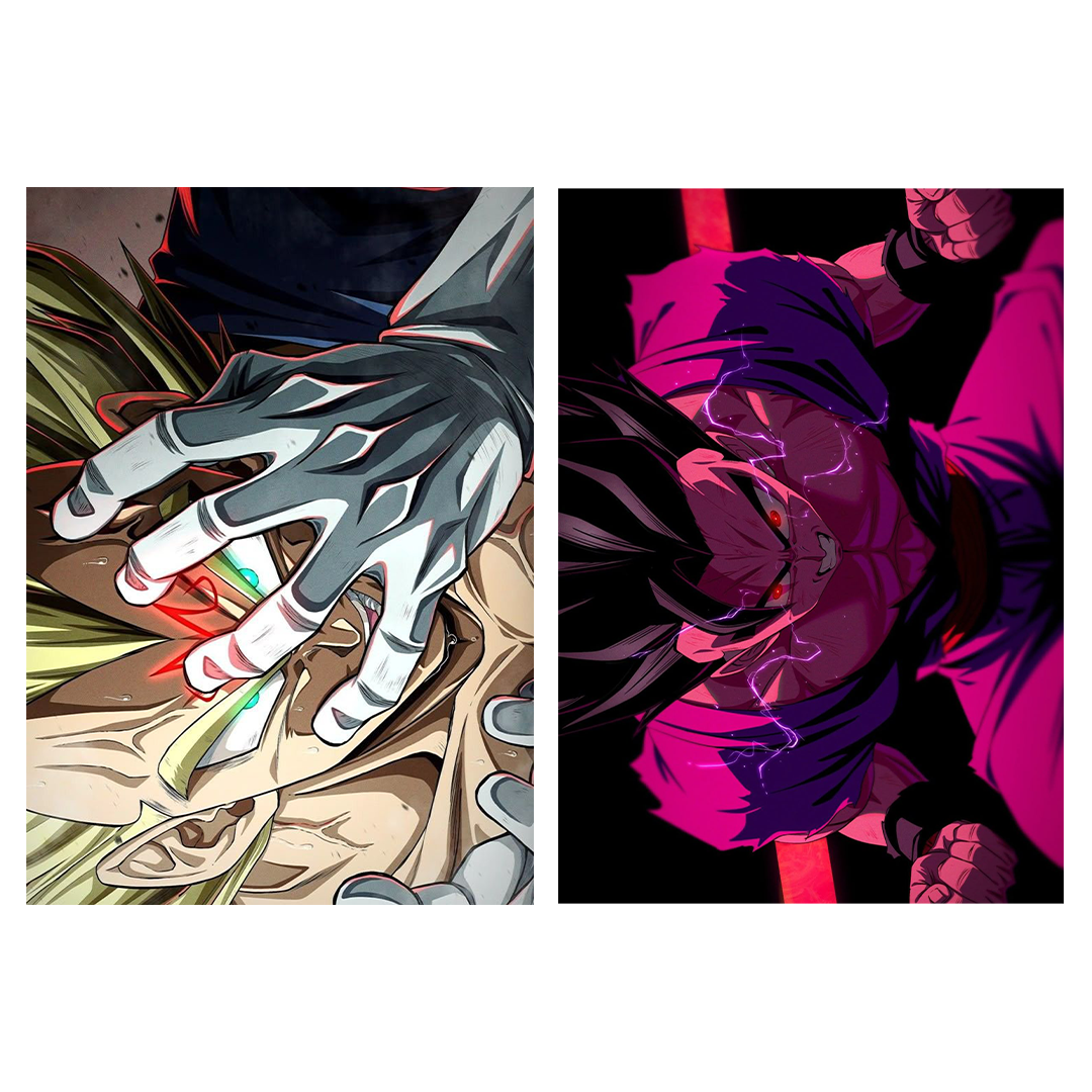 Dragon Ball, Set of 10 Mix Anime posters for wall, A4 Size | Gaming room posters | Goku, Vegeta etc