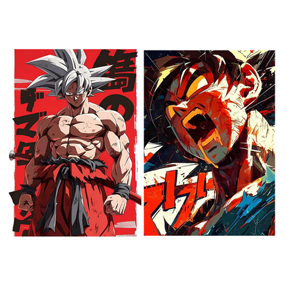 Dragon Ball, Set of 10 Mix Anime posters for wall, A4 Size | Gaming room posters | Goku, Vegeta etc