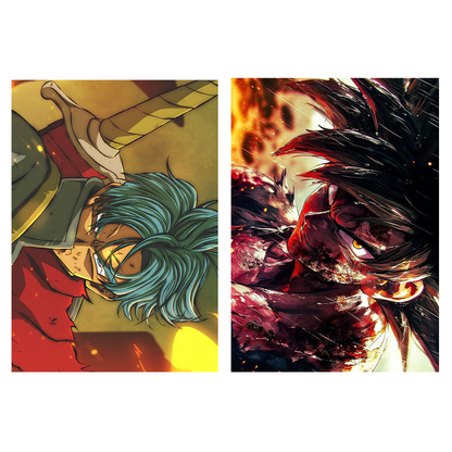 Dragon Ball, Set of 10 Mix Anime posters for wall, A4 Size | Gaming room posters | Goku, Vegeta etc