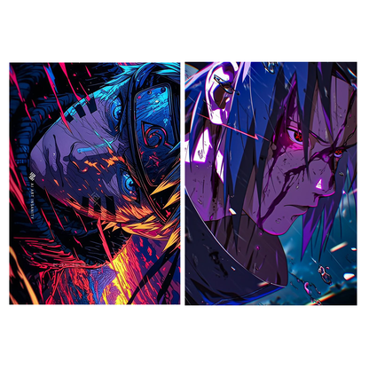 Naruto Poster Set (10 Pcs) – A4 Size Anime Wall Art for Rooms, Hostels, Gaming Setup