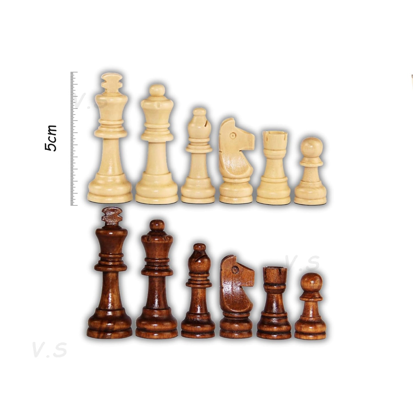 Wooden Handcrafted Foldable (12"X12", Brown) Chess Board Set for Professionals with 32 Wooden Chess Pieces for 2 Players Kids and Adults