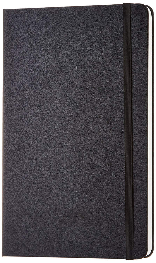 8.5*6 inch Hard Bound Diary or inches Notebook Diary with Elastic Lock PU Leather Pages 200 for Office (Black)
