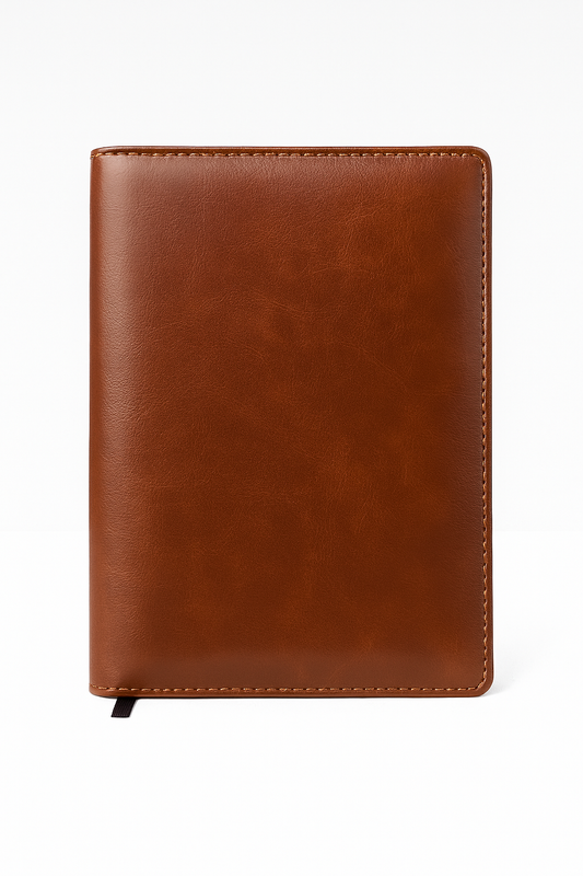 Soft Leather Finish Plane Logo Executive Diary Notebook, Size 8.5*6 inch 80 GSM, 200 Pages (Brown)