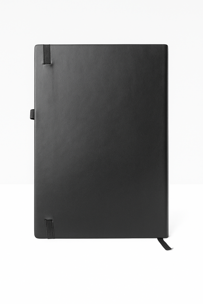 8.5*6 inch Hard Bound Diary or inches Notebook Diary with Elastic Lock PU Leather Pages 200 for Office (Black)